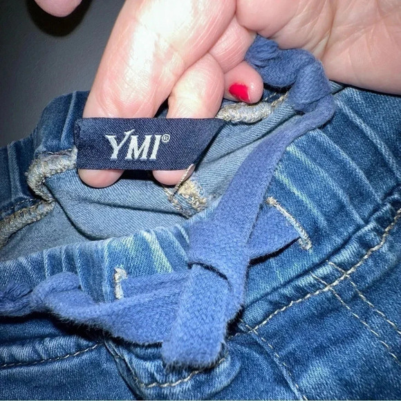 YMI 1X distressed ripped pull on raw‎ hem stretch jeans - Picture 5 of 8
